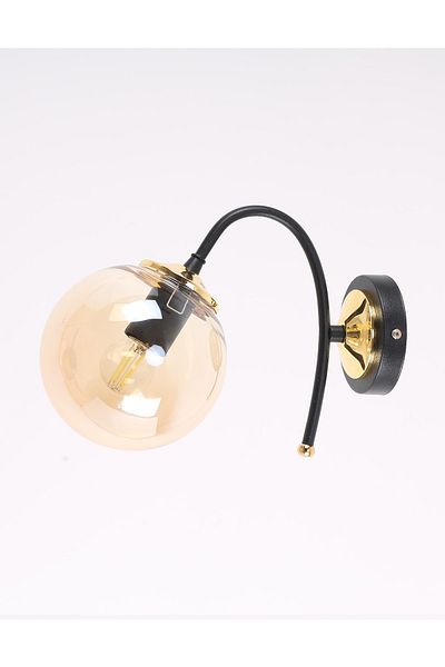 MŞ Aydınlatma Yoyo Black Gold Honey Glass Sconce