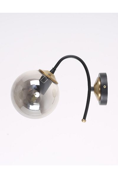 MŞ Aydınlatma Yoyo Black Antique Smoked Glass Sconce