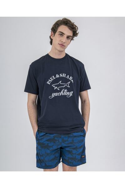 PAUL&SHARK Ανδρικό πλεκτό μπλουζάκι C.w. Βαμβάκι