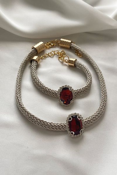 Liveyn Design Kebribar Color Crystal Necklace Bracelet Set