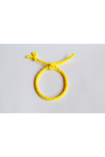 Bidüğüm El Yapımı Şans Ip Bileklik - Sarı Renk, Ayarlanabilir Boyut