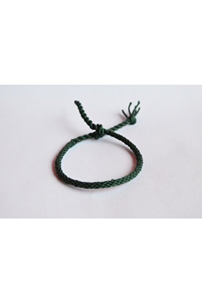 Bidüğüm سوار مصنوع يدويًا من حبل الحظ - لون أخضر داكن، مقاس قابل للتعديل