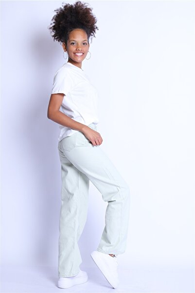 Twister Jeans Bts 1009 Λευκό Γυναικείο T-Shirt - Κανονική Βαφή, Κουάτερ Νακ