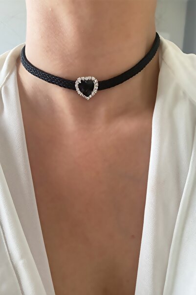 Liveyn Design القلب الكريستال متعرجة المنسوجة قلادة