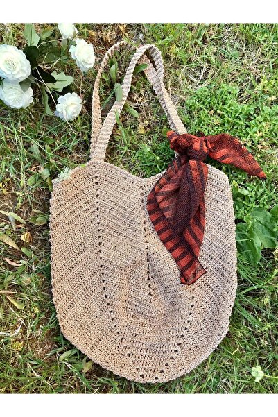 BY STORE Τσάντα παραλίας μεσαίου μεγέθους, πλεκτή στο χέρι