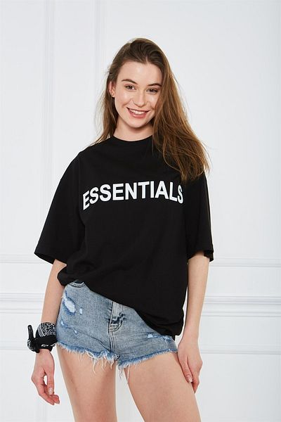 The Champ Clothing Unisex Black Fear Of God Fog Essentials Oversize Unisex μπλουζάκι