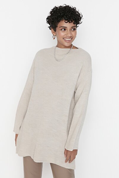Trendyol Modest Sweater - Beige - Relaxed