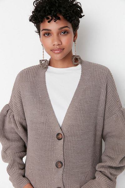 Trendyol Modest Cardigan - Beige - Regular fit