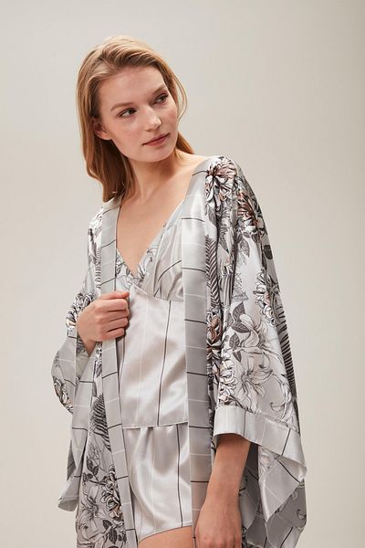 Nazik Home Dressing Gown Shorts Bustier 3-Piece Set