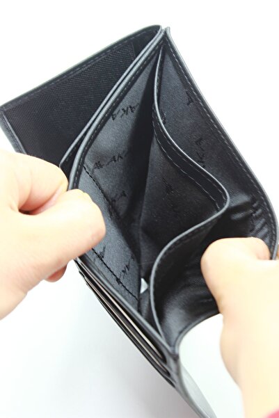 Aka Deri 525 100% Genuine Leather Men's Wallet Black
