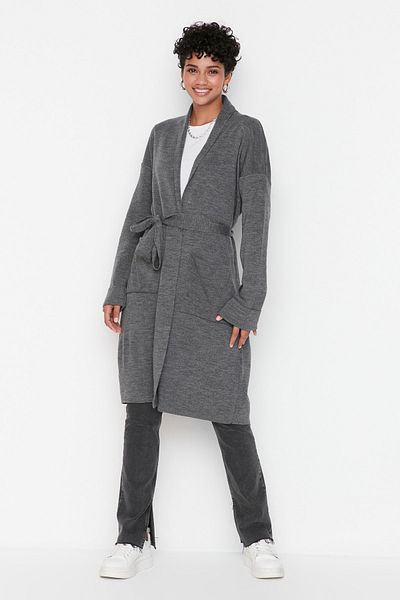 Trendyol Modest Cardigan - Gray - Regular fit