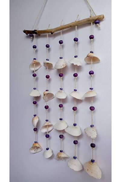 emilysamy Mor Boncuklu Deniz Kabuğu Figürlü Rüzgar Gülü