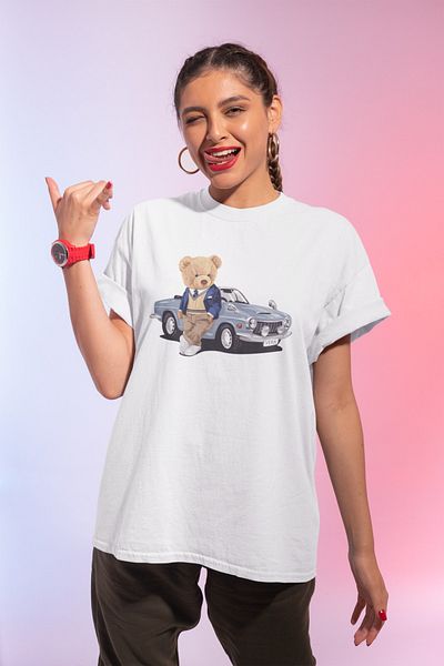 Pasage Oversize εμπριμέ λευκό μπλουζάκι