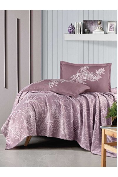 Clasy Home Çift Kişilik Jakarlı Pike Takımı Lenora V3 Gül Kurusu