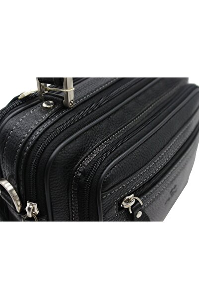 Aka Deri 318 100% Genuine Leather Men's Handbag Crossbody Bag Black