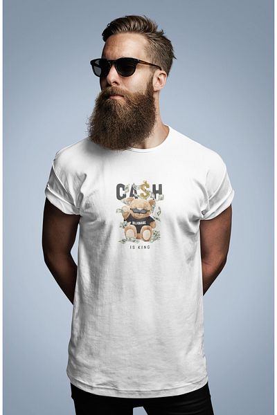 Pasage Oversize εμπριμέ λευκό μπλουζάκι