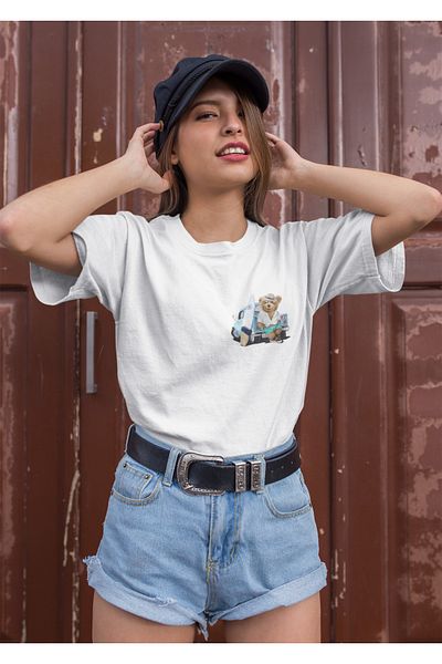 Pasage Oversize εμπριμέ λευκό μπλουζάκι