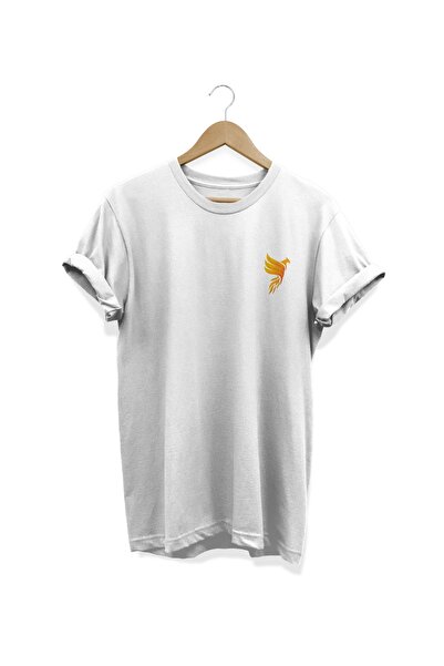 WİDİ Feniks džep Štampano beli T-shirt