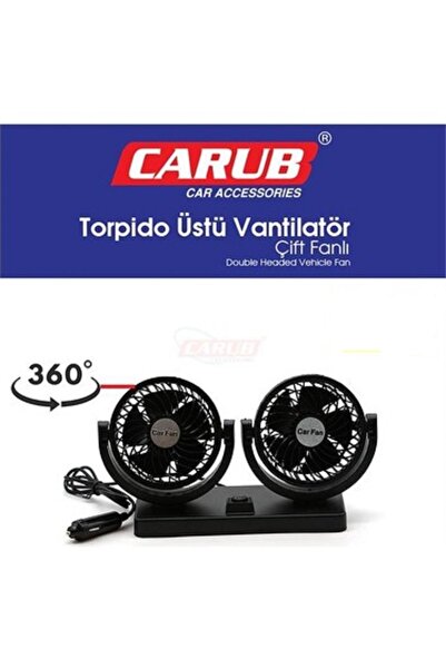 Carub Araç Içi Torpido Üstü Çift Fanlı Vantilatör