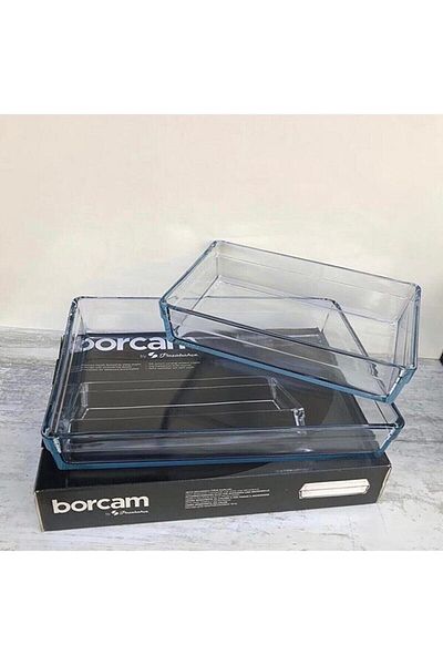 Paşabahçe Square Tray Set Premium 2 Li Borcam Set (Large-Small)