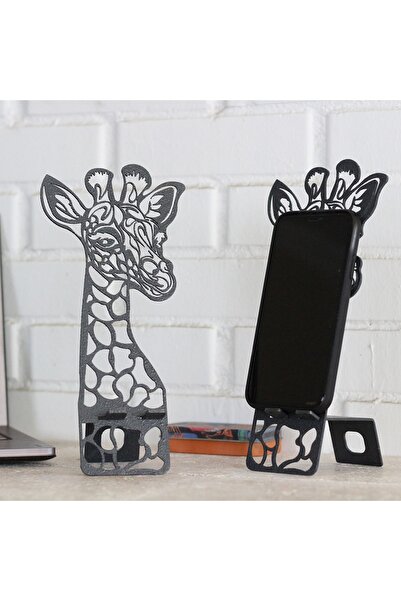 Giraffe Pps- 24x11,3 Cm Metal Cep Telefon Standı - Metal Sanatları