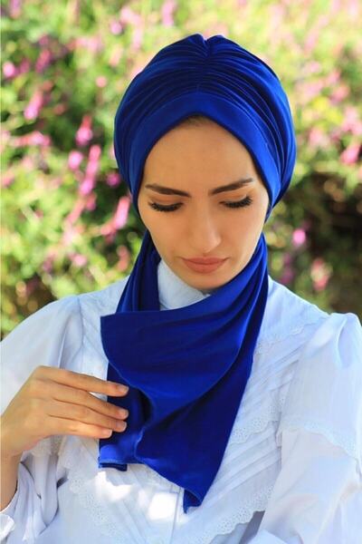 erasra class Σχεδιασμός Ready Bonnet Shawl Saks Blue