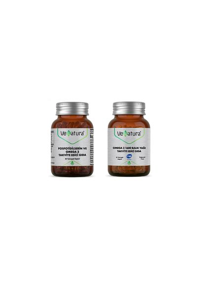 VeNatura Omega 3 1600 - Fish Oil 30 Soft Capsules + Phosfotidilcerin andOmega3 30 Capsules