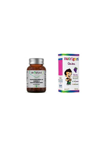 VeNatura Phosfotidylserine and Omega 3 30 Capsules + Grape Seed Extract Multi Syrup 200 ml