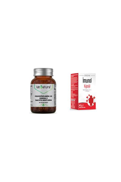 VeNatura Phosfotidylserine and Omega 3 30 Capsules + Imunol Beta Glucan 40 Capsules