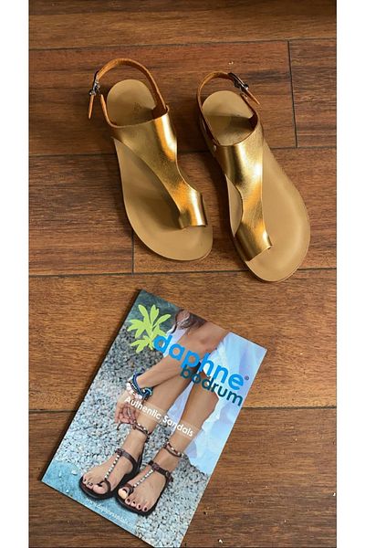 DaphneSandals Χειροποίητα γυναικεία σανδάλια από γνήσιο δέρμα χρυσό - 2052 / Bodrum Sandals