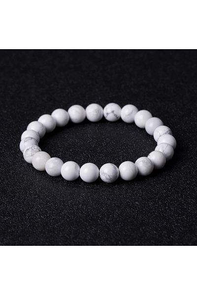 Padore Accessory Unisex 8mm Howlite Natural Stone Bracelet