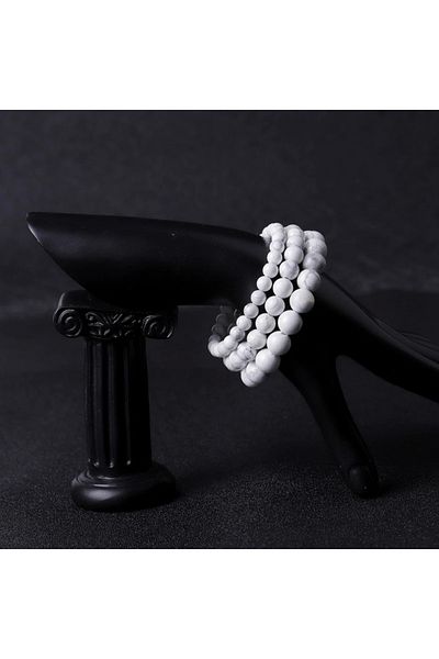 Padore Accessory Unisex 8mm Howlite Natural Stone Bracelet