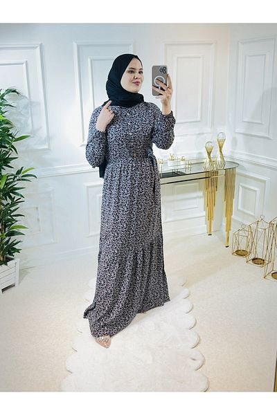 Aşkı Endam Φόρεμα Aleyna Cotton Viscose - Μαύρο Κόκκινο Crispy