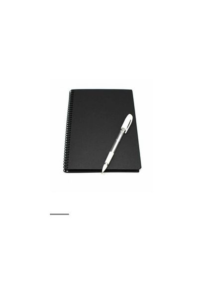 Gürpaş 40 Pagini 17x24 Cm Caiet Negru Și Pix Alb