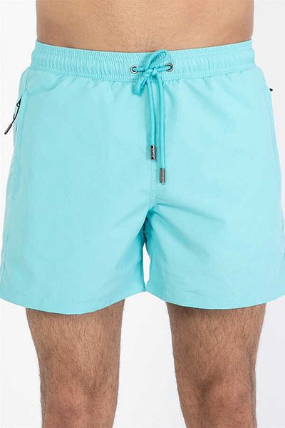 Miami Beach Mint Plus Size Ανδρικό θαλάσσιο σορτς πισίνας με υδατοαπωθητικό - 2204-mint