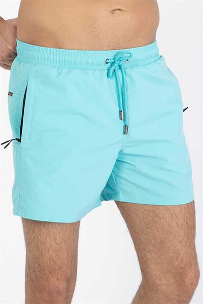 Miami Beach Mint Plus Size Ανδρικό θαλάσσιο σορτς πισίνας με υδατοαπωθητικό - 2204-mint