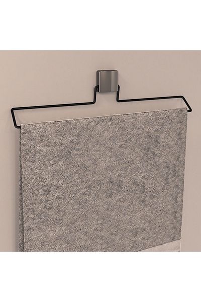 decorev Luxury Bathroom - Stainless Chrome Metal Towel Holder, Long Hanger and Adhesive