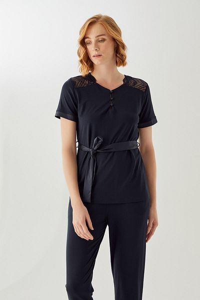 GİZZEY Σετ γυναικεία πιτζάμες Navy Blue μοντέλο 20817