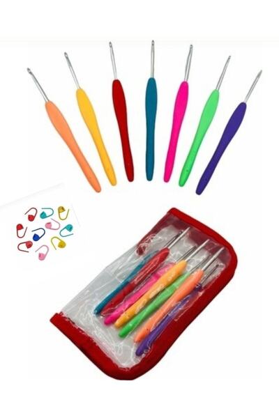 serpildüğme Silikon Saplı Tığ Seti Birbirinden Farklı 7 Numara 10 Adet Ilmek ...