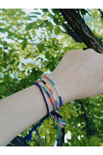 Şengül 4'lü Set El Emeği Ip Örgü Makrome Bileklik