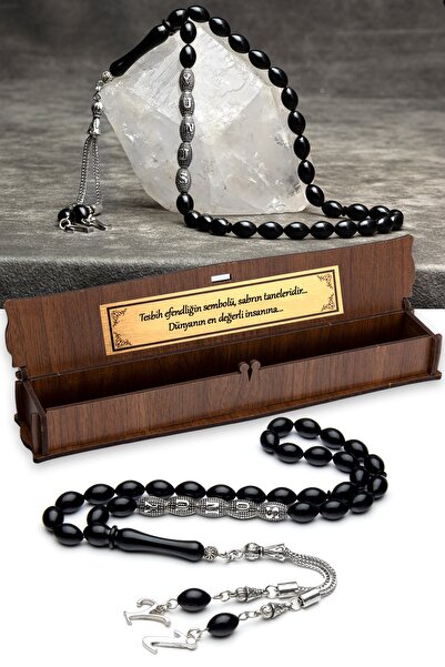 OTTOTESBİH Tesbih Simbolul Domnului Tesbih din chihlimbar negru strâns într-o...