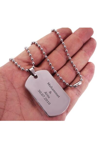 PİGADO Isme Kişiye Özel Paslanmaz Çelik Künye Kolye