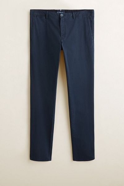 MANGO Man Men's Navy Blue Trousers 53140431