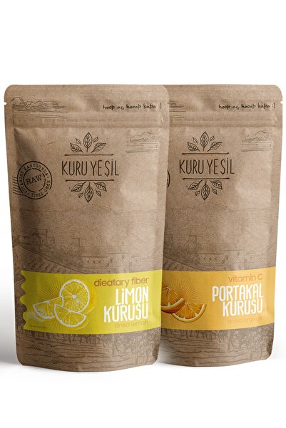 Kuru Yeşil Portakal Kurusu - Limon Kurusu - Kuru Portakal - Kuru Limon - Kurutulmuş Meyve -  2 X 50 Gr