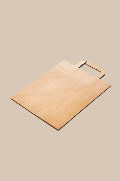 Milenay Kraft Bag, Plain Handle Paper Bag, 32X28X16Cm, 10 Pieces