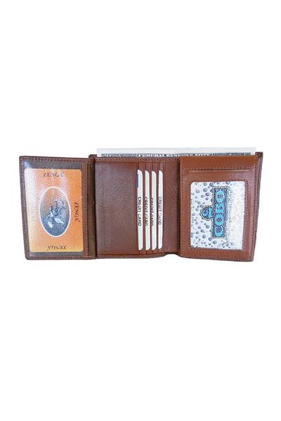 Zenga Оригинален кожен мъжки портфейл малък размер 107-4 кафяв