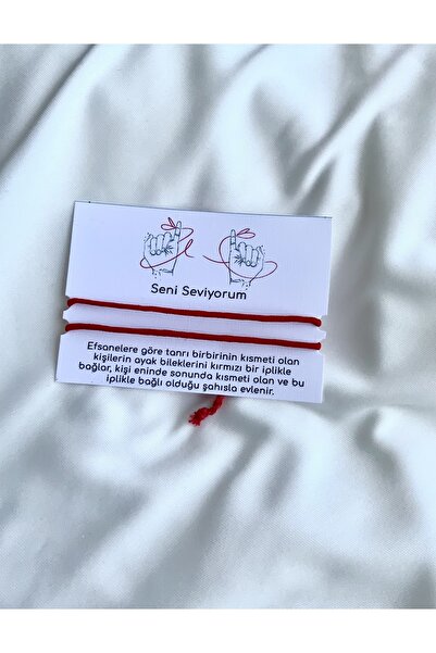 Atölye Merdiven Seni Seviyorum Kırmızı Kaderin Ipi Çift Bileklik Seti Bff, Sevgili Bilekliği Hediyelik Bileklik