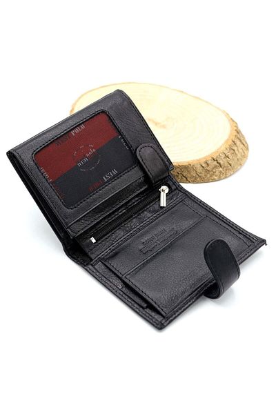 Fiyaka Мъжки портфейл от естествена кожа WP-02p, черен