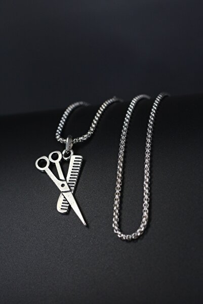 Dukkanka Berber Makas Tarak Örme Zincir Kolye