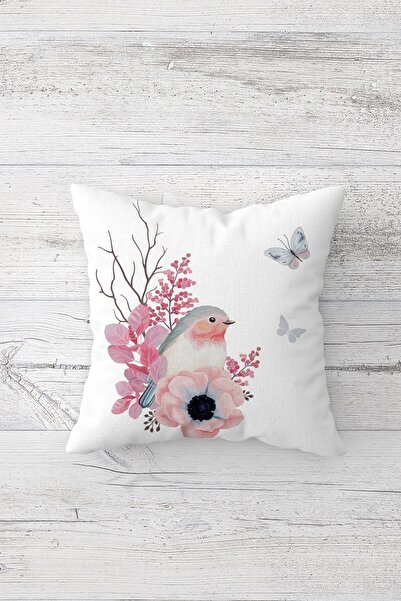 Pelangi طيور على فرع الربيع مطبوعة على الوجهين غطاء وسادة بسحاب مخفي غطاء وسا...